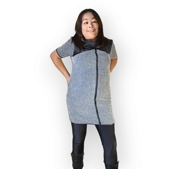 NITROGEN WOMENS GREY AND BLACK SHIRT DRESS SIZE S P - Picture 7 of 11